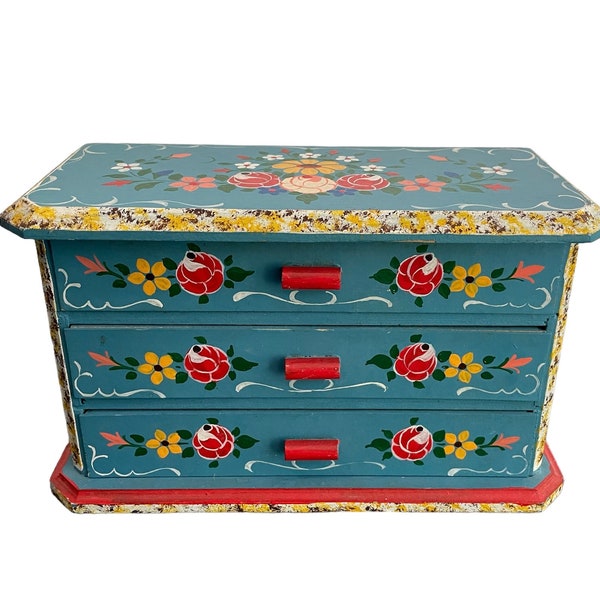 Vintage | Dora Kuhn | DollhouseThree Drawer Bavarian Dresser Chest | Hand Painted | #301 | Wood | Miniature Furniture | Germany | Collection