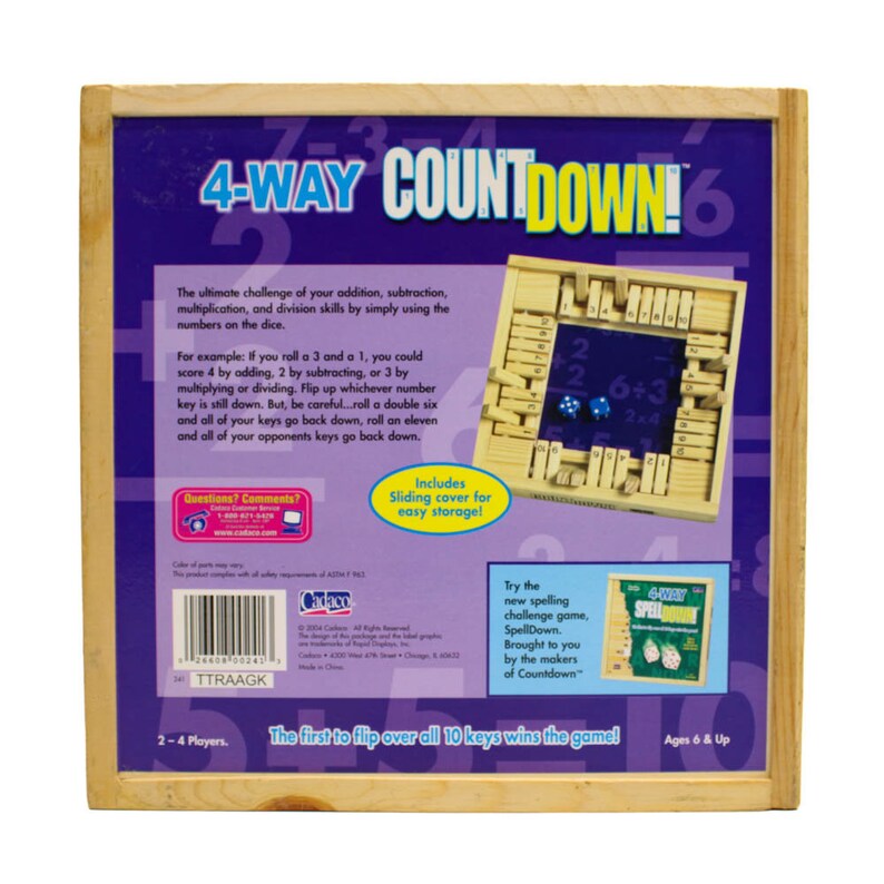4WAY COUNTDOWN Math Board Game. Cadaco. 24 Players. Ages 6 & Etsy