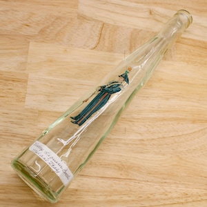 Vintage DRL Solaro Italy Glass Decanter Wine Bottle w/Soldier Sticker 17&quot;