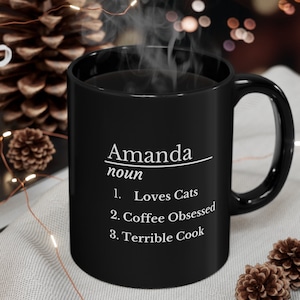 Personalized Name description Mug, Custom Mug, Personal Characteristics, Coffee lover Mug, Gift for her, Gift for him