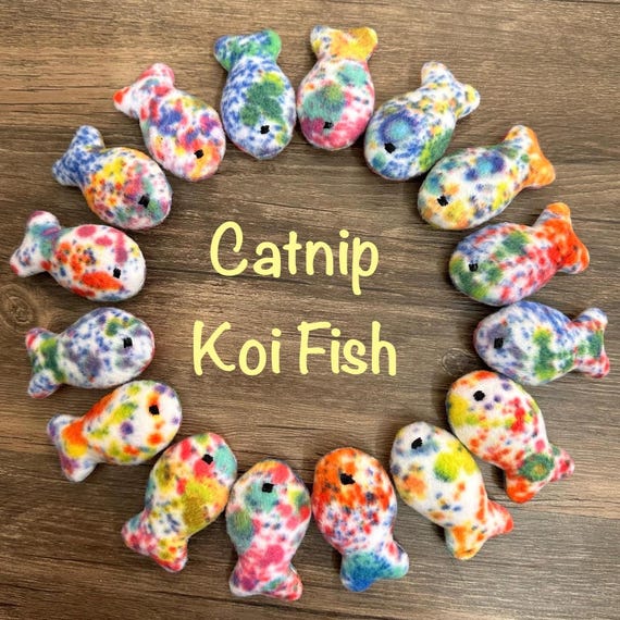 Plush Catnip Koi Fish Toy: Handmade Organic Cat Toy