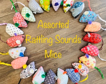 Rattle Sounds Mice, Assorted Style, Cute Cat Toy Variety Pack, Handmade Cat toy