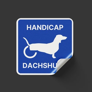 Handicap Dachshund Vinyl Decal: IVDD Awareness Sticker