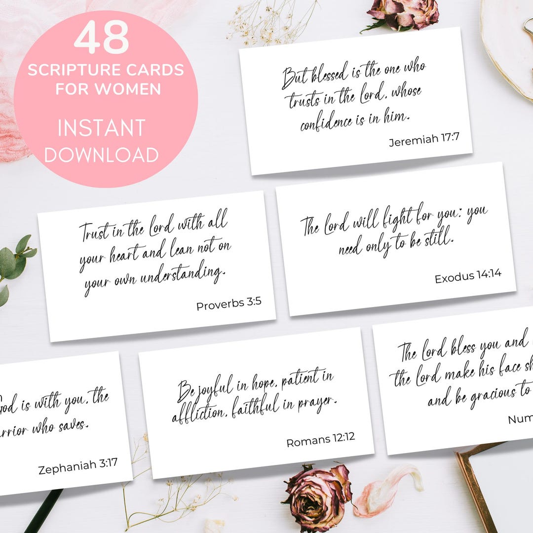 Bible Verse Cards for Women, Christian Gift Tags, Scripture Cards ...