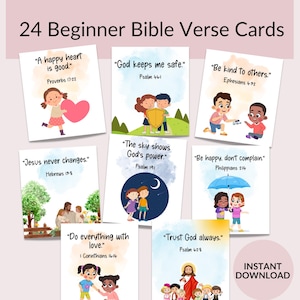 Anfänger-Schriftkarten für Kinder, Bibel-Verskarten für Kinder, christliche Ressourcen für die Hausschule, Sonntagsschulzubehör, Speicher-Verskarten,
