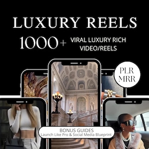 1000+ Rich Luxury Women Reels, Luxury Faceless Digital Marketing Videos, Master Resell Rights, MRR/PLR, Luxe Reels, Aesthetic Video Reels