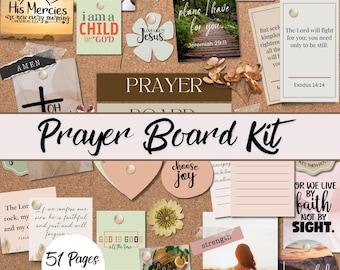 Prayer Board Kit Printable, War Room Bible Verse Cards,  Prayer Wall Scripture Cards, Prayer Journal, Faith Planner, Bible Verses