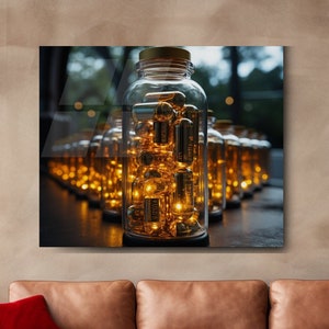 Medical Wall Art Acrylic Capsules Decor for Clinics and Doctors Offices Modern Illuminated Wellness Artwork Healthcare-Inspired Design