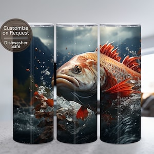 Bass Fish 20oz Tumbler Fishing Lover Gift Fisherman Drinkware Bass Fishing Tumbler Fish Design Perfect Fishing Trip Essential tumbler