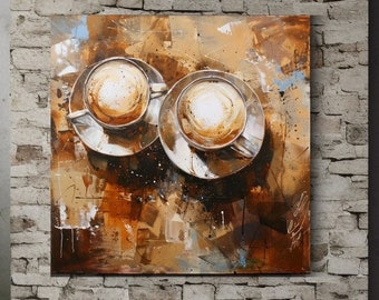 Morning Coffee Canvas Art, Cafe Kitchen Decor