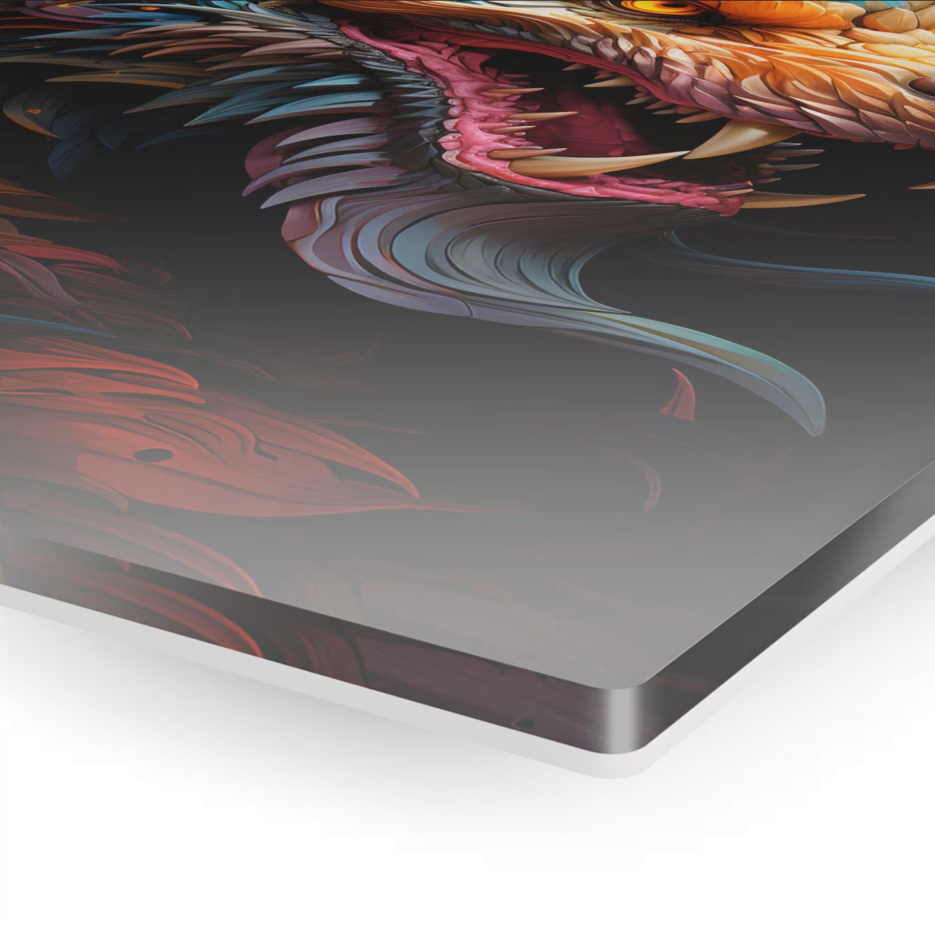 Mythical Colorful Dragon Acrylic Wall Decor Vibrant Fantasy Art Home ...