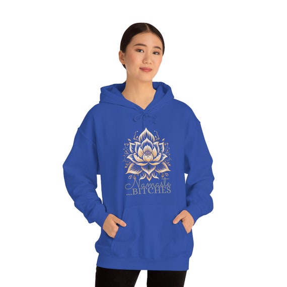 Womens Lotus Flower Hoodie Namaste BITCH Lotus Flower Namaste Hoodie Gift  for Her Sorority Sweatshirt Graphic Oversized Aesthetic