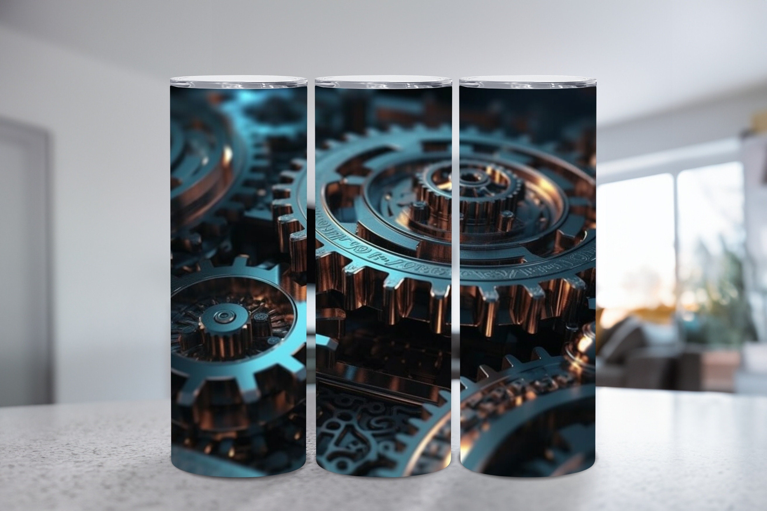 Steampunk Engineering Gears 20oz Tumbler Design Straight and Tapered