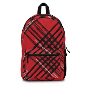 Carlotta Caravaggio Vibrant Backpack Red School Bag Lightweight Waterproof Adjustable Straps Durable Polyester Personalized Name Tag