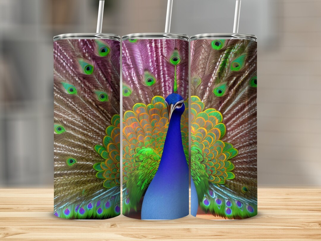 Peacock Tumbler Wrap High Resolution Digital Downloadable 20oz Tumbler
