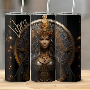Libra Zodiac Tumbler 20oz 3D Zodiac Sublimation Tumbler libra Tumbler Gift for Her Horoscope Tumbler, Trending