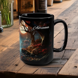 Tree Mug Tree Coffee Mug Tree Lover Mug Nature Lover Mug Mug with Tree Forest Mug Ceramic Tree Mug Woodland Forest Mug customizable mug gift