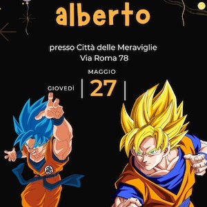 digital birthday invitation whatsapp dragonball super saiyan goku theme