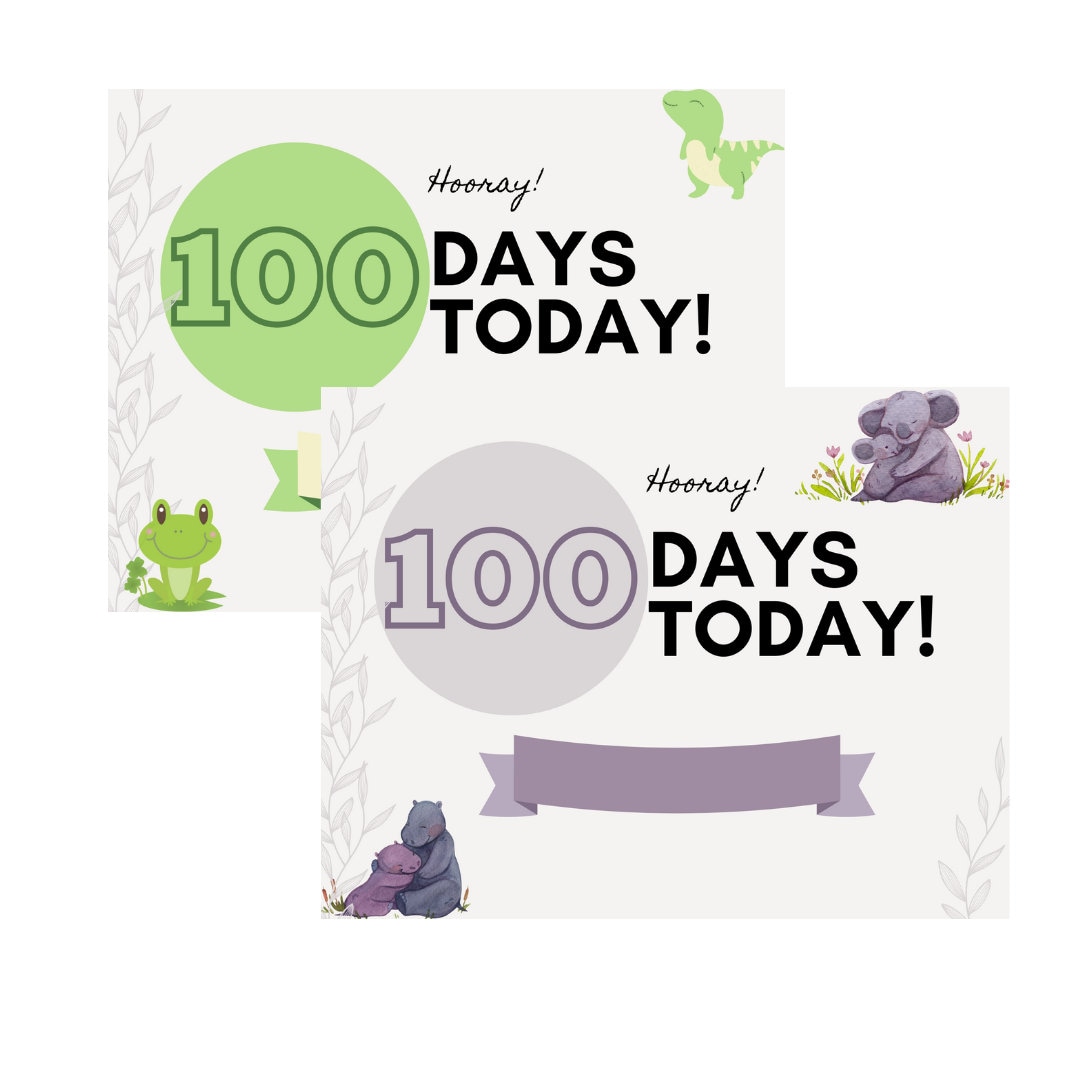 100 Days Old Printable NICU Preemie Milestone Certificate Etsy Australia
