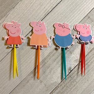 Peppa Pig Cupcake Toppers - Peppa Pig Birthday - Peppa Pig Party, Peppa Pig , Cupcake Toppers, Pack of 12