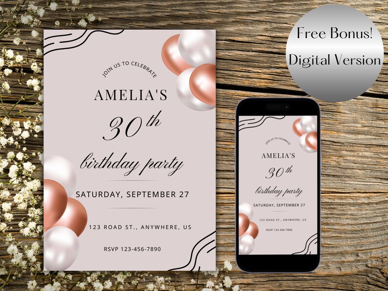 Adult Birthday Invitation Woman Birthday Party White - Etsy