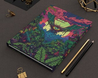 Psychedelic Hardcover Journal | All Seeing Eye | Writing Notebook | Lined Pages | High-Quality | Gift | Man | Woman