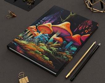 Psychedelic Mushroom | Hardcover Journal | Writing Notebook | Diary | Lined Pages | High-Quality | Gift | Man | Woman | Dungeons and Dragons