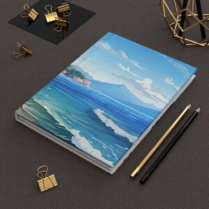 Beach and Mountains | Hardcover Journal | Writing Notebook | Lined Pages | High-Quality | Gift | Man | Woman