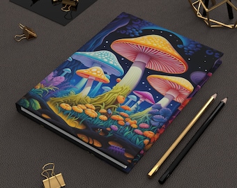 Psychedelic Mushroom | Hardcover Journal | Writing Notebook | Diary | Lined Pages | High-Quality | Gift | Man | Woman | Dungeons and Dragons