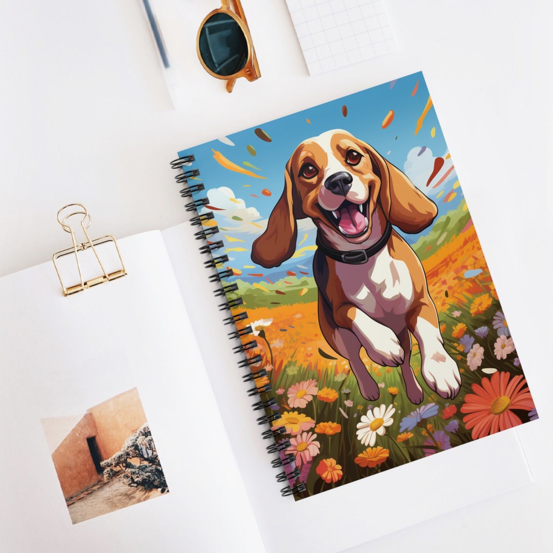 Beagle Notebook Beagle | Flowers | Spiral Journal | Writing Notebook | Lined Pages ...