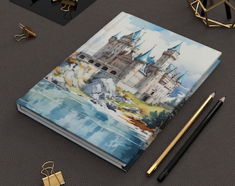 Fantasy Castle by a lake | Hardcover Journal Matte | Writing Notebook | Lined Pages | High-Quality | Gift | Man | Woman | D&D