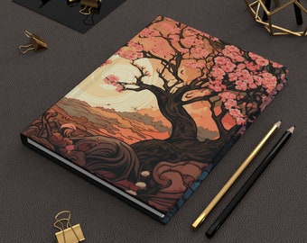Cherry Blossom Trees | Art Nouveau | Hardcover Journal Matte | Writing Notebook | Lined Pages | High-Quality | Gift | Man | Woman