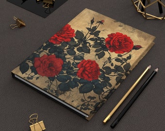 Rose's Hardcover Journal | William Morris Inspired | Writing Notebook | Diary | Lined Pages | High-Quality | Gift | Man | Woman