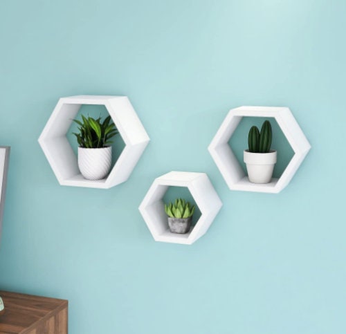 Rustic Hexagon Honeycomb Shelf Pallet Shelve Handmade - Etsy