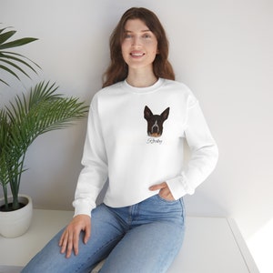 Custom Pet Crewneck met Pet Photo en Pet Name, Custom Dog Portrait Personalised Crewneck