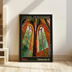 Gelmeroda IX 1926 – Lyonel Feininger print / poster – Bauhaus architecture art, cubist church scene, modernist wall decor le cubisme 1900s