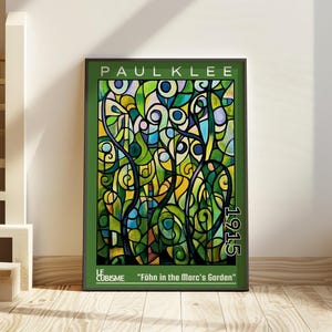 Föhn in the Marc&#39;s Garden 1915 - Paul Klee print / poster - abstract architecture, German cubism artwork, Bauhaus-inspired deco, art nouveau