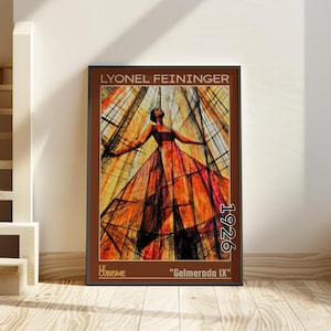 Gelmeroda IX 1926 – Lyonel Feininger print / poster – Bauhaus architecture art, cubist church scene, modernist wall decor le cubisme 1900s