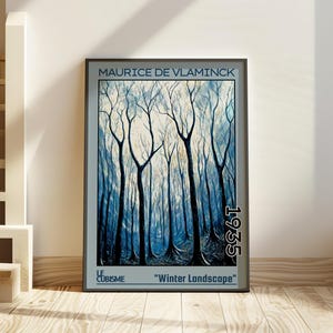 Paesaggio invernale 1935 - Stampa/poster di Maurice de Vlaminck - Arte invernale vintage, pittura paesaggistica francese, arredamento modernista cubista, arte murale