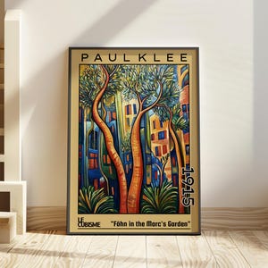 Föhn in the Marc&#39;s Garden 1915 - Paul Klee print / poster - abstract architecture, German cubism artwork, Bauhaus-inspired deco, art nouveau