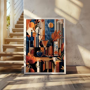 Louis Marcoussis inspired art poster - abstract cubism print - modern cubism print - geometric modern poster - contemporary cubist artwork