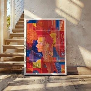 Paul Klee Inspired Classic Cubist Still Life Art Poster - geometric abstract wall decor - modern art print - cubism poster - Vibrant cubist