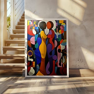 Fernand Leger Style Art Poster - Cubist Art Print - Cubism Inspired - Geometric Artwork, Modern Art Poster - Abstract Art Decor - Geometric