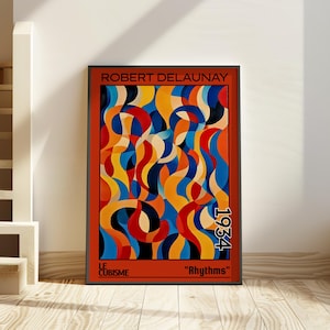 Ritmi 1934 - Stampa/poster di Robert Delaunay - Orfismo, cerchi astratti, vibrante arte murale moderna geometrica e colorata, avanguardia francese