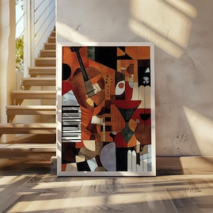 Louis Marcoussis inspired art poster - abstract cubism print - modern cubism print - geometric modern poster - contemporary cubist artwork