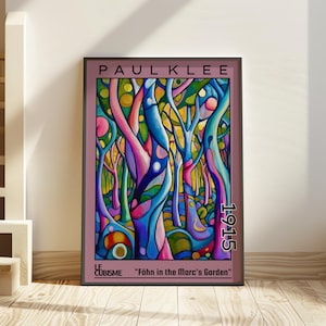 Föhn in the Marc&#39;s Garden 1915 - Paul Klee print / poster - abstract architecture, German cubism artwork, Bauhaus-inspired deco, art nouveau