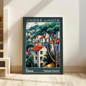 Paysage Français 1918 – Stampa/poster di André Lhote – Paesaggio cubista francese, scena geometrica del villaggio, arte murale architettonica modernista degli anni '10