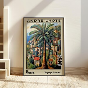 Paysage Français 1918 – Stampa/poster di André Lhote – Paesaggio cubista francese, scena geometrica del villaggio, arte murale architettonica modernista degli anni '10