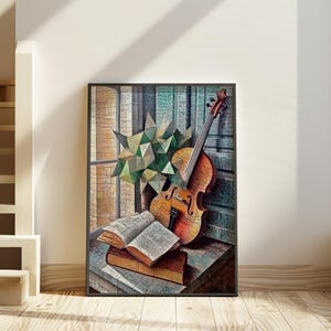 Louis Marcoussis inspired art poster - abstract cubism print - modern cubism print - geometric modern poster - contemporary cubist artwork