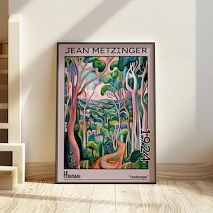 Landscape 1924 – Jean Metzinger print / poster – cubist landscape, le cubisme, 1920s french art, geometric wall decor, mid modern abstract